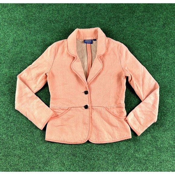 Pendleton Pink 2 Button Cotton Jaquard Print Blazer Womens Size Small - Picture 1 of 8